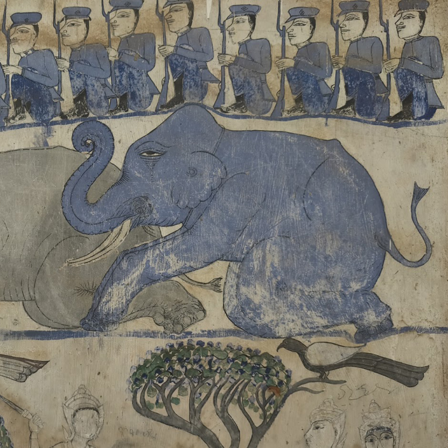 Hoop Tam (Mural Painting): Elephants